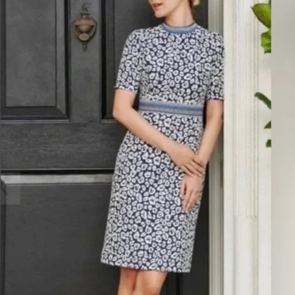 New J MCLAUGHLIN Kyrie Knee Leg Dress size M Leopard Print $238 Retail